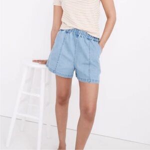 Madewell denim easy pull on shorts Rathmore wash pockets